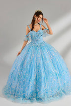Wholesale Light Blue Floral Quinceanera Ball Gown 32878