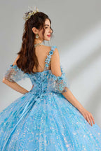 Wholesale Light Blue Floral Quinceanera Ball Gown 32878
