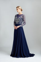Wholesale Beaded Mother of Bride Dresses with Sleeves 32540