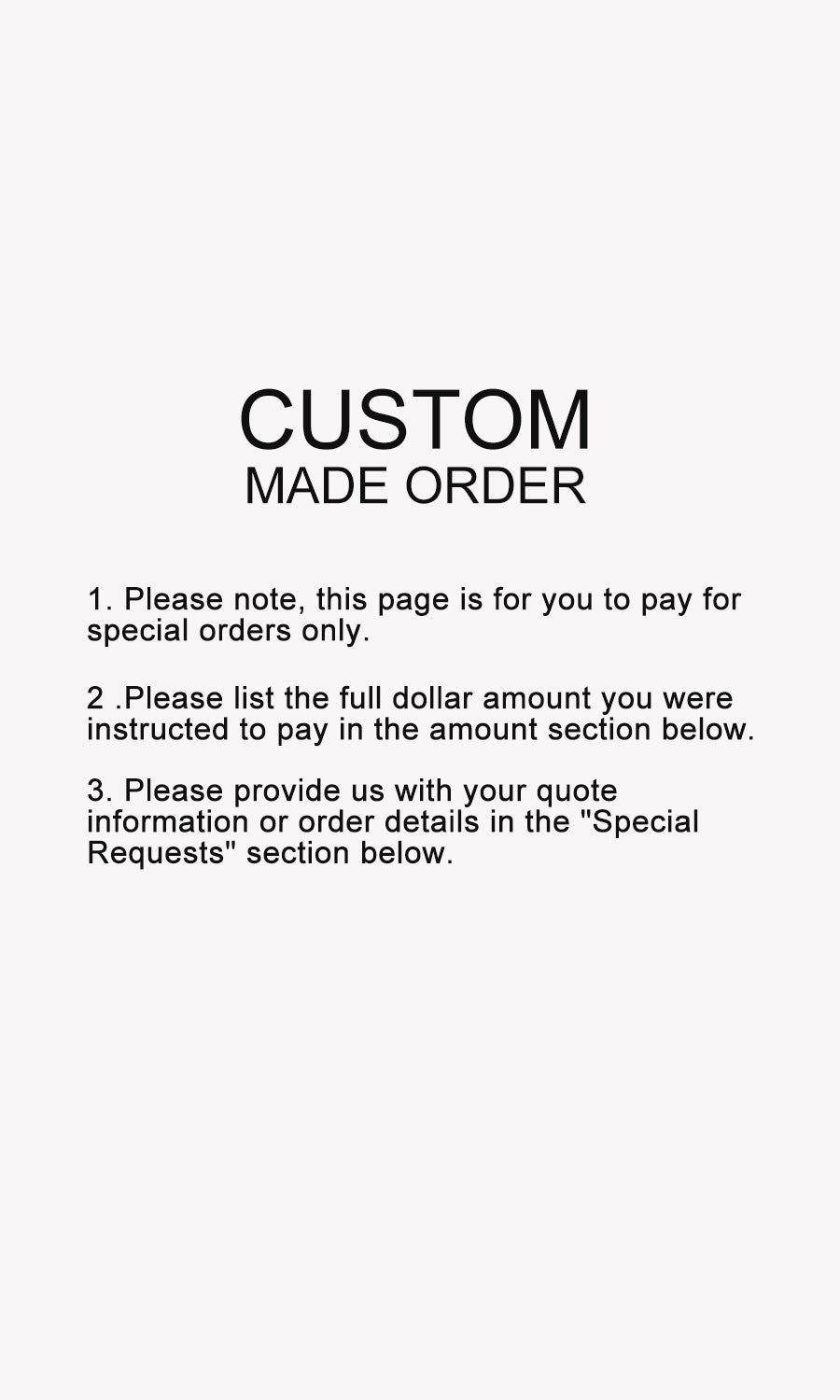 Sample Charge10 (Pay after confirm with the customer service)