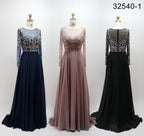 Wholesale Black Beaded Mother of Bride Dress with Sleeves 32540-1