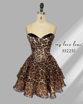 Wholesale Blue-and-White Porcelain Print Strapless Ruffled Homecoming Dress 33223cs