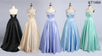Wholesale Champagne Pearl Beaded Satin Prom Dress KT1464