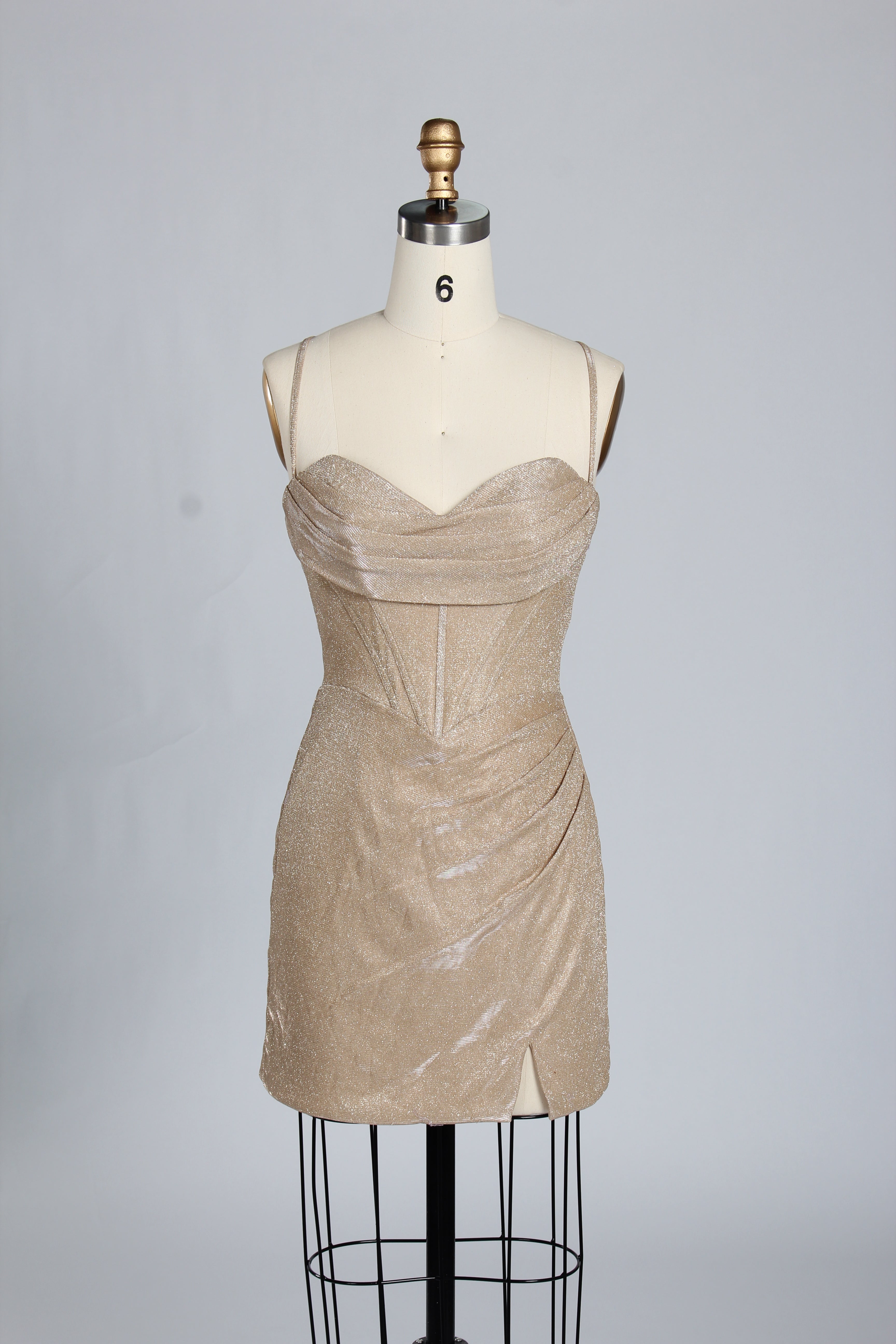Wholesale Teal Glitter Spaghetti-Strap Ruched Homecoming Dress d-099s