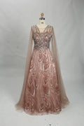 Blush Pink Sequin A-Line Mother of the Bride Dress MK128