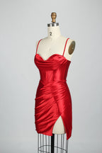 Supplier Satin Strappy Back Cocktail Dress 32687S