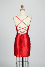 Supplier Satin Strappy Back Cocktail Dress 32687S