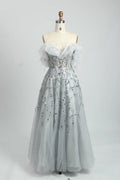 Off the Shoulder Sequined A-Line Evening Dress MC101