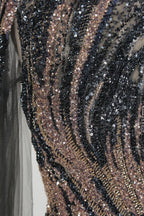 Cap Sleeves Beaded Sequin Mesh & Tulle Mermaid Mother Of The Bride Dresses MK157