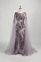 Cap Sleeves Beaded Sequin Mesh & Tulle Mermaid Mother Of The Bride Dresses MK157