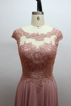 Wholesale Pink Lace Mother Dress with Short Sleeves 32456B