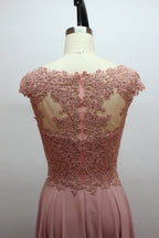 Wholesale Pink Lace Mother Dress with Short Sleeves 32456B