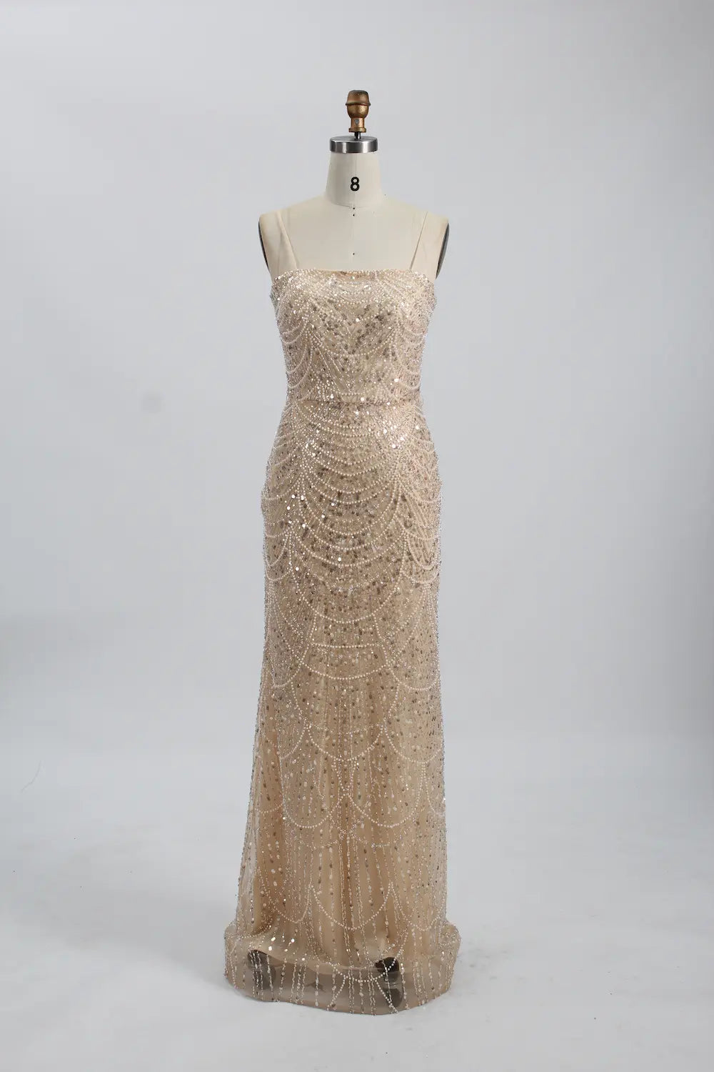 Beaded Fit and Flare Mother of the Bride Dress with Detachable Cape KY025
