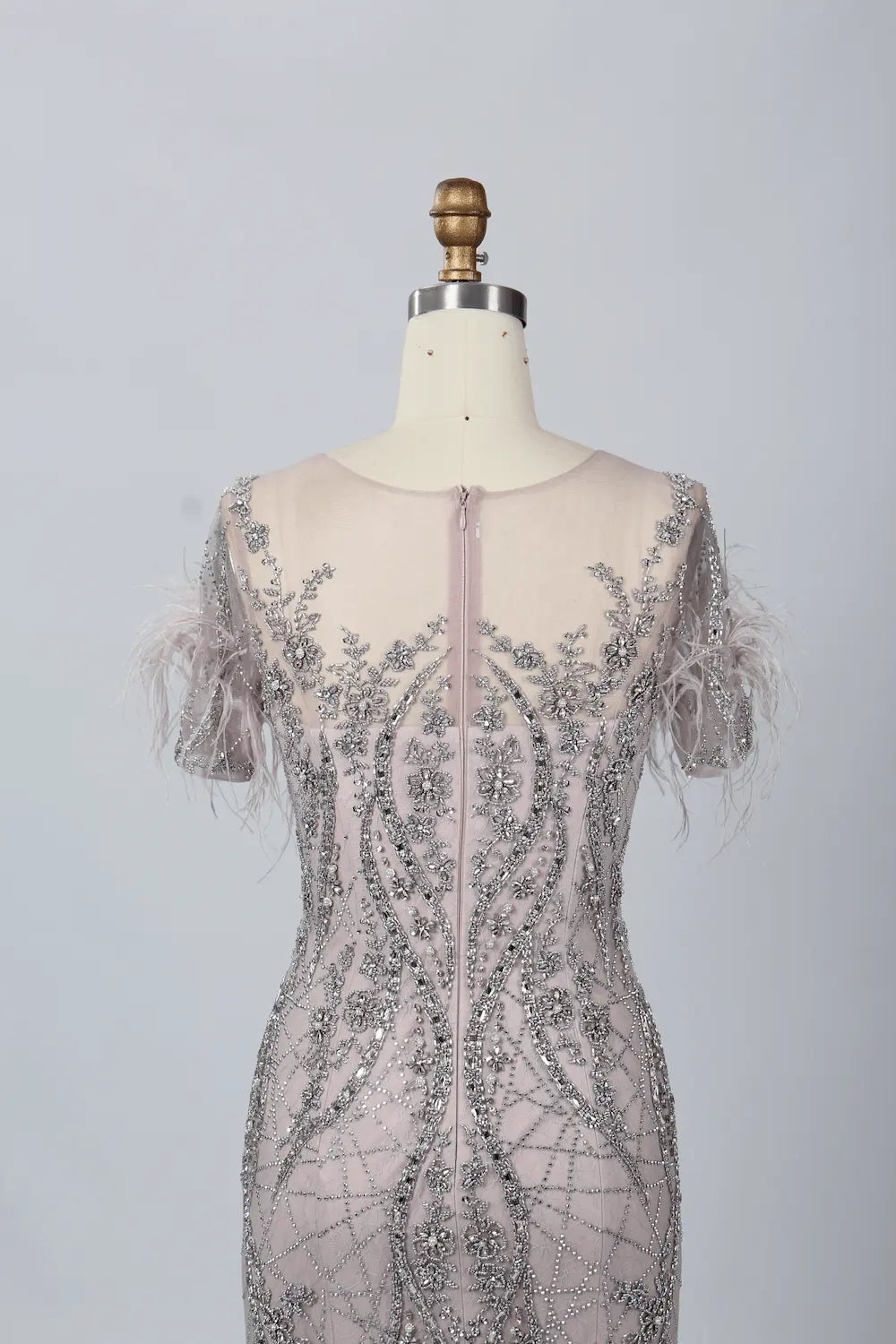 Mauve Refined Mermaid Mother of the Bride Dress with Cap Sleeves MC060