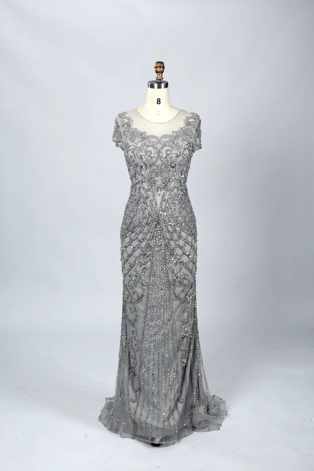 Modern Mermaid Mother of the Bride Dress with Cap Sleeves MC058