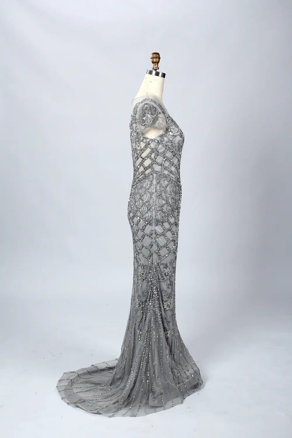 Modern Mermaid Mother of the Bride Dress with Cap Sleeves MC058