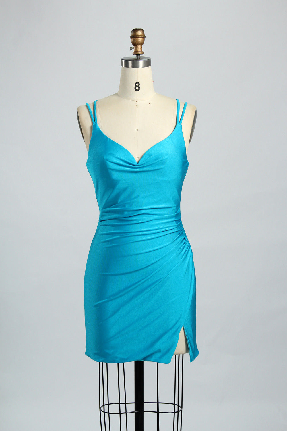 Wholesale Satin Spaghetti Strap Bodycon Cocktail Dress 32663S