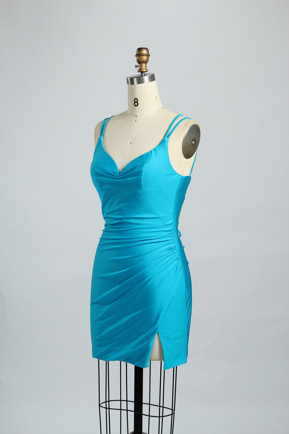 Wholesale Satin Spaghetti Strap Bodycon Cocktail Dress 32663S