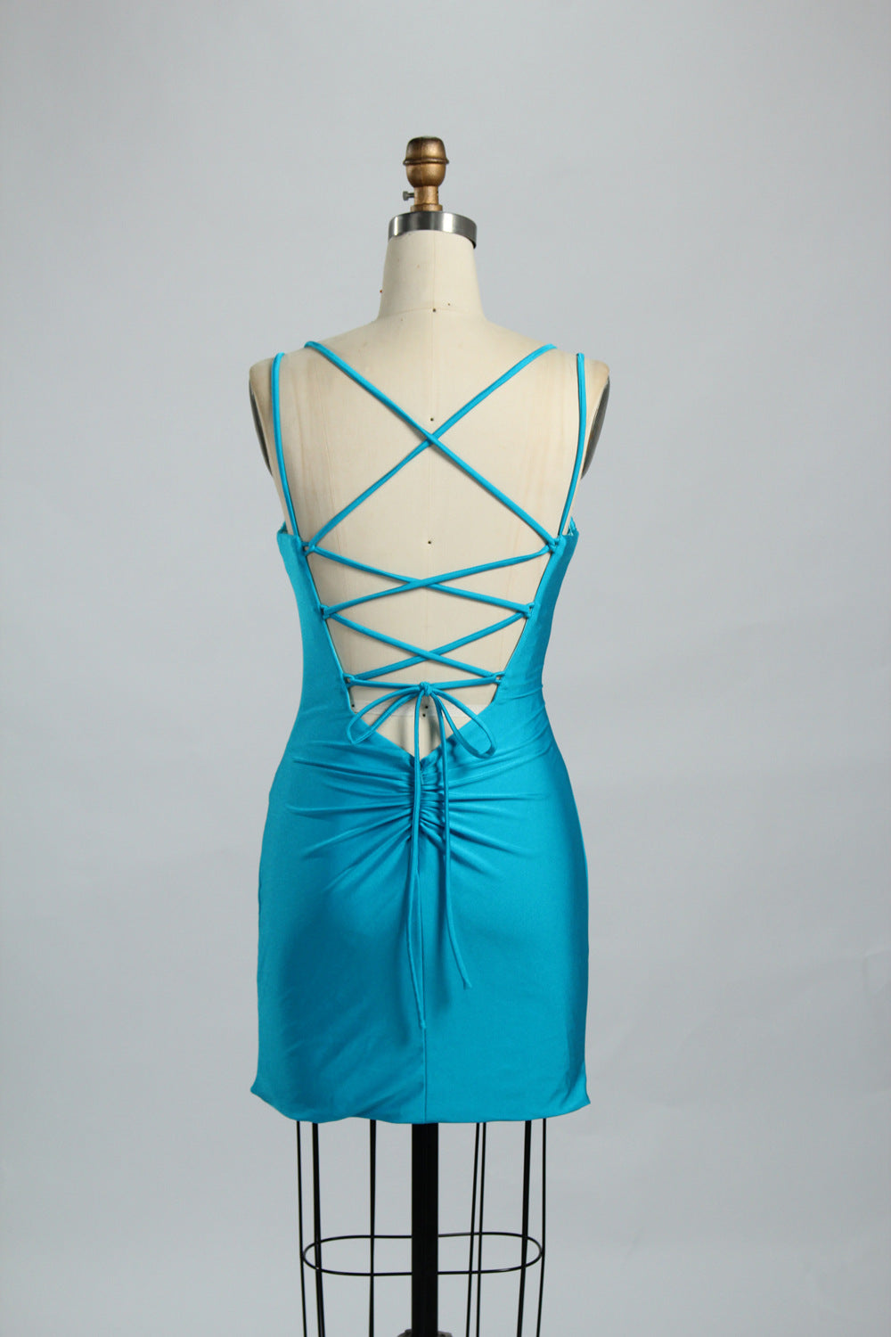 Wholesale Satin Spaghetti Strap Bodycon Cocktail Dress 32663S