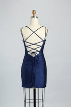 Wholesale Satin Spaghetti Strap Bodycon Cocktail Dress 32663S