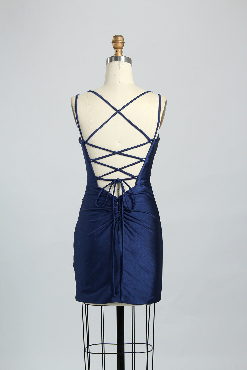 Wholesale Satin Spaghetti Strap Bodycon Cocktail Dress 32663S