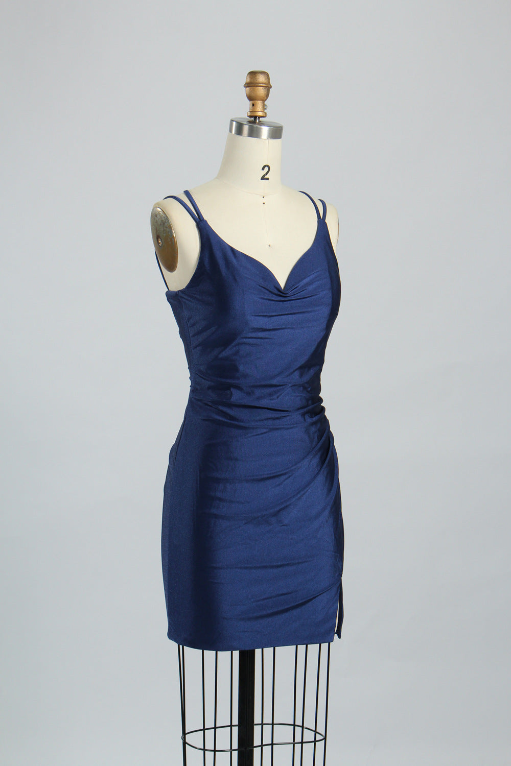 Wholesale Satin Spaghetti Strap Bodycon Cocktail Dress 32663S