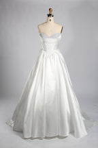 Wholesale Dusty Blue Pearls Mikado Ball Gown Prom Dress 33386