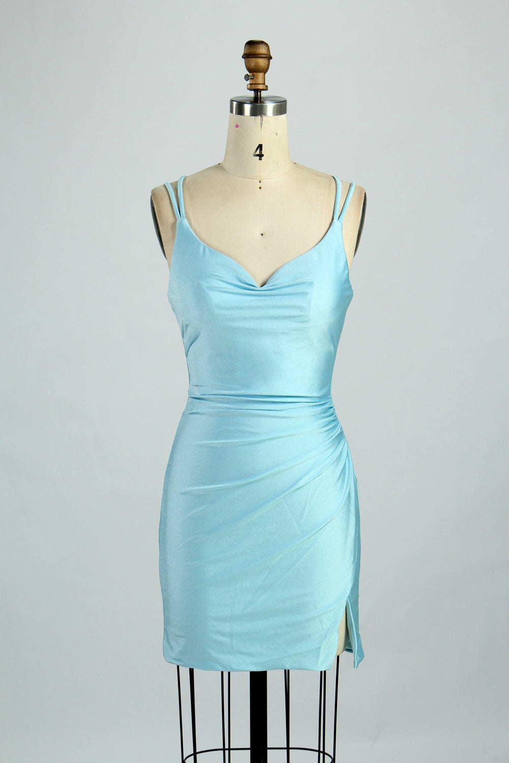 Wholesale Satin Spaghetti Strap Bodycon Cocktail Dress 32663S