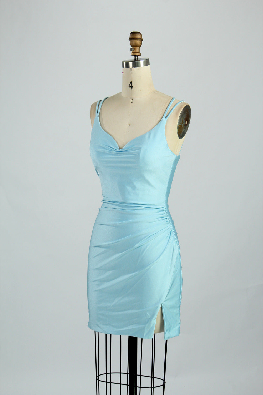 Wholesale Satin Spaghetti Strap Bodycon Cocktail Dress 32663S