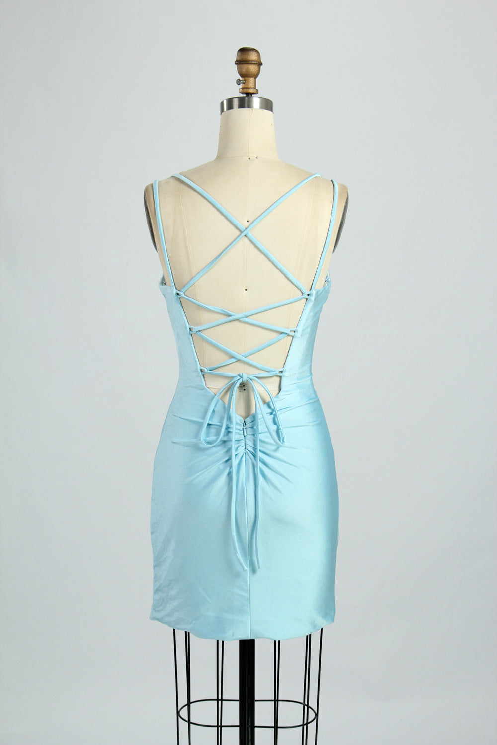 Wholesale Satin Spaghetti Strap Bodycon Cocktail Dress 32663S