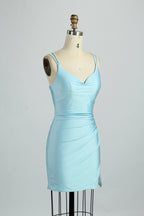 Wholesale Satin Spaghetti Strap Bodycon Cocktail Dress 32663S