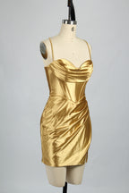 Supplier Satin Strappy Back Cocktail Dress 32687S