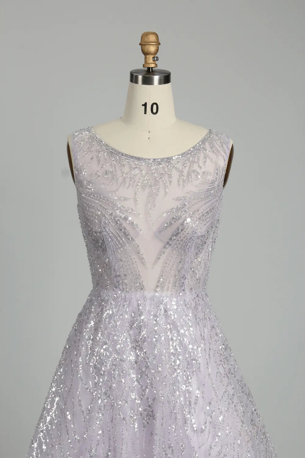 Elegant Sparkling Sequin A-Line Evening Dress KS021