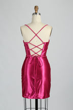Supplier Satin Strappy Back Cocktail Dress 32687S