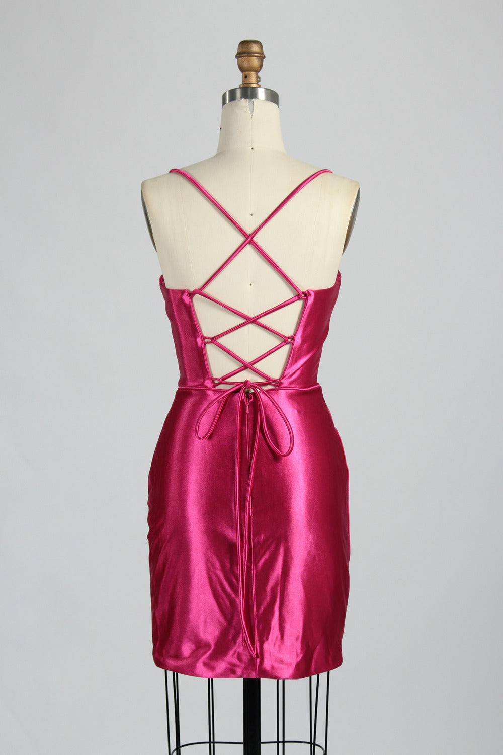 Supplier Satin Strappy Back Cocktail Dress 32687S