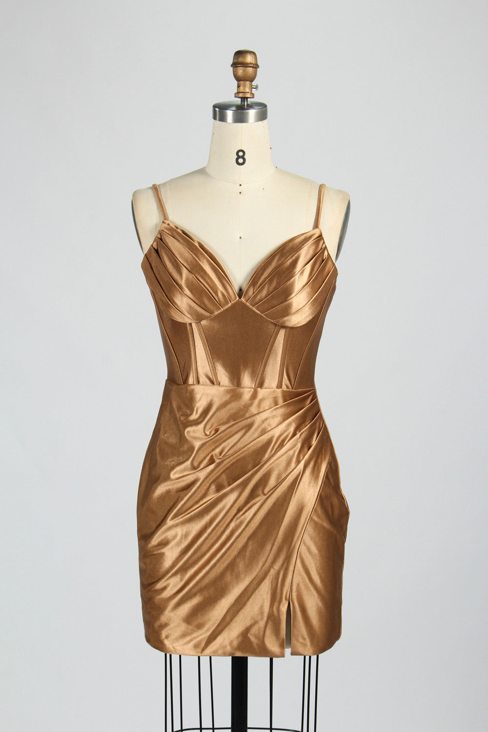 Wholesale Elegant Spaghetti - Straps Satin Short Prom Dresss 32790S
