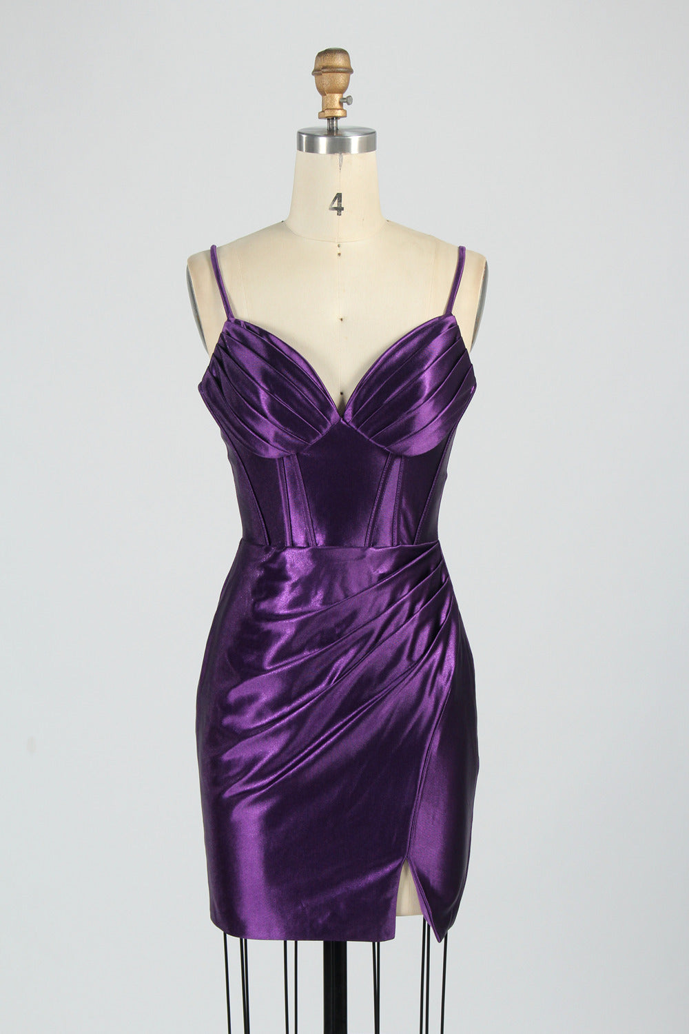 Wholesale Elegant Spaghetti - Straps Satin Short Prom Dresss 32790S