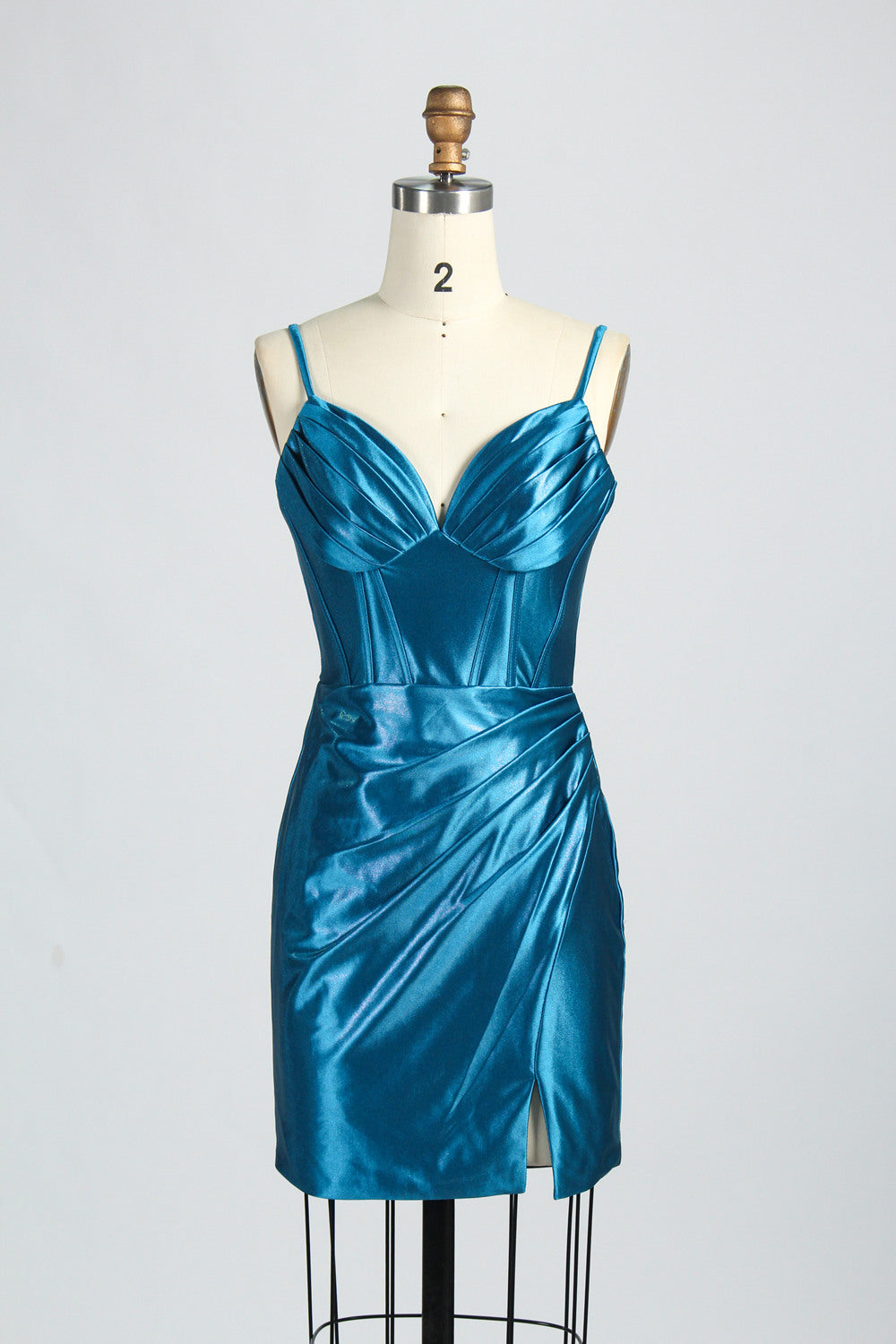 Wholesale Elegant Spaghetti - Straps Satin Short Prom Dresss 32790S