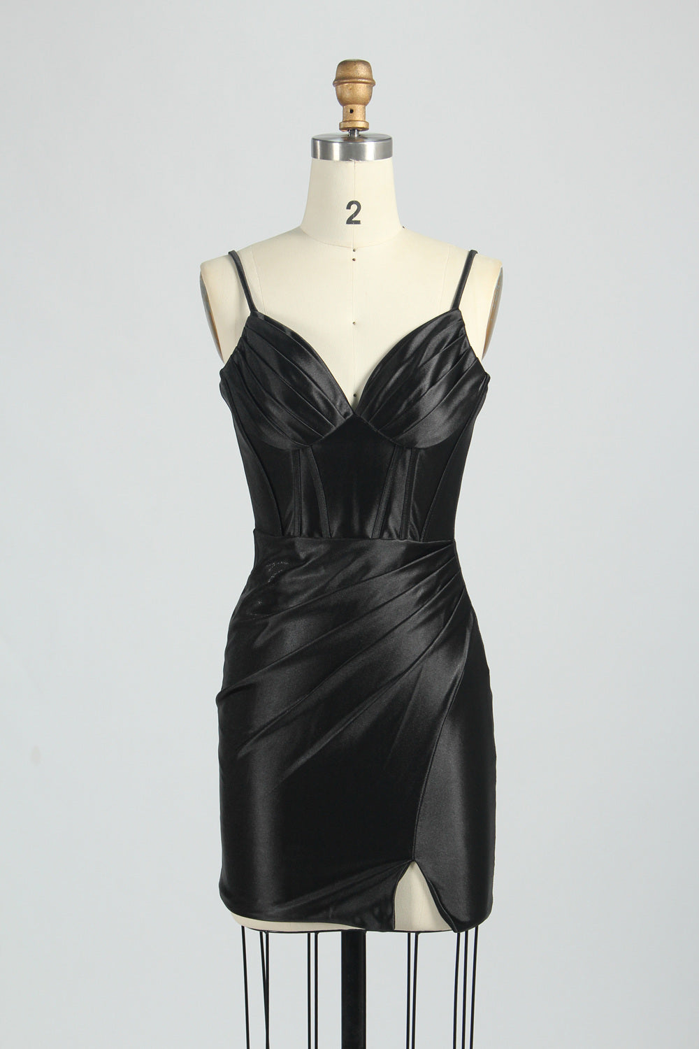 Wholesale Elegant Spaghetti - Straps Satin Short Prom Dresss 32790S