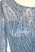 Wholesale Dusty Blue Beaded Mother - of - the - Bride Gown 32923B