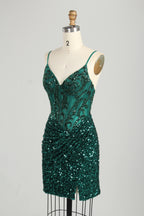 Supplier Sequin Spaghetti Strap Homecoming Dress D - 131S