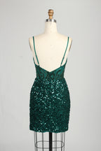 Supplier Sequin Spaghetti Strap Homecoming Dress D - 131S