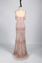 Beaded Off-the-Shoulder Corset Evening Dress KS044