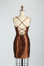 Supplier Satin Strappy Back Cocktail Dress 32687S