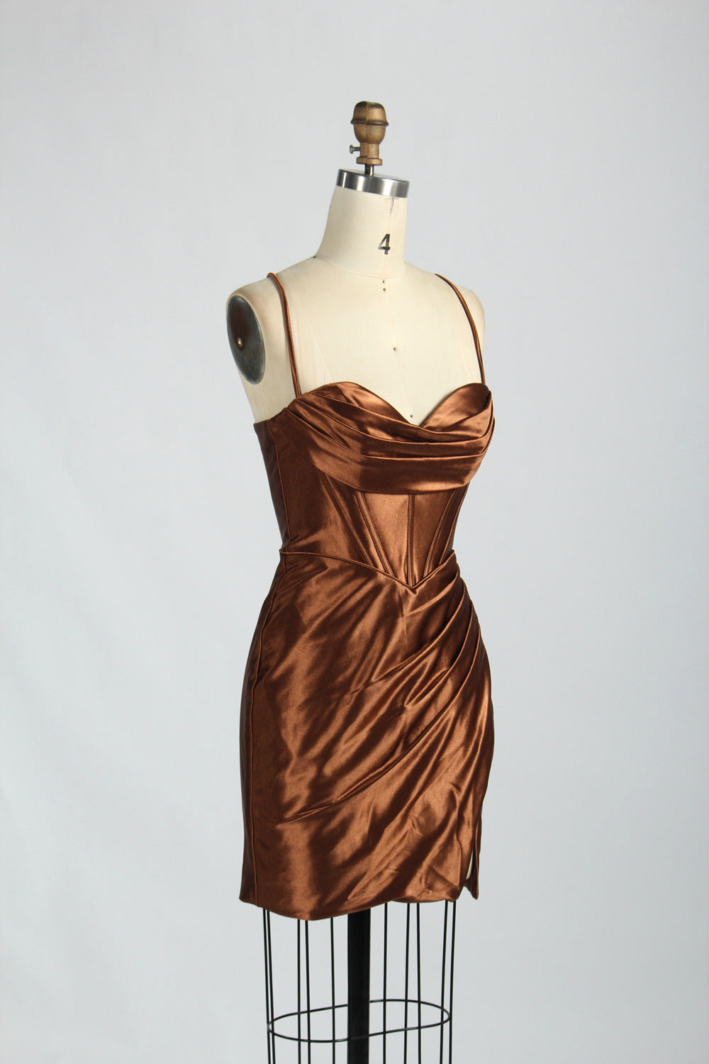 Supplier Satin Strappy Back Cocktail Dress 32687S