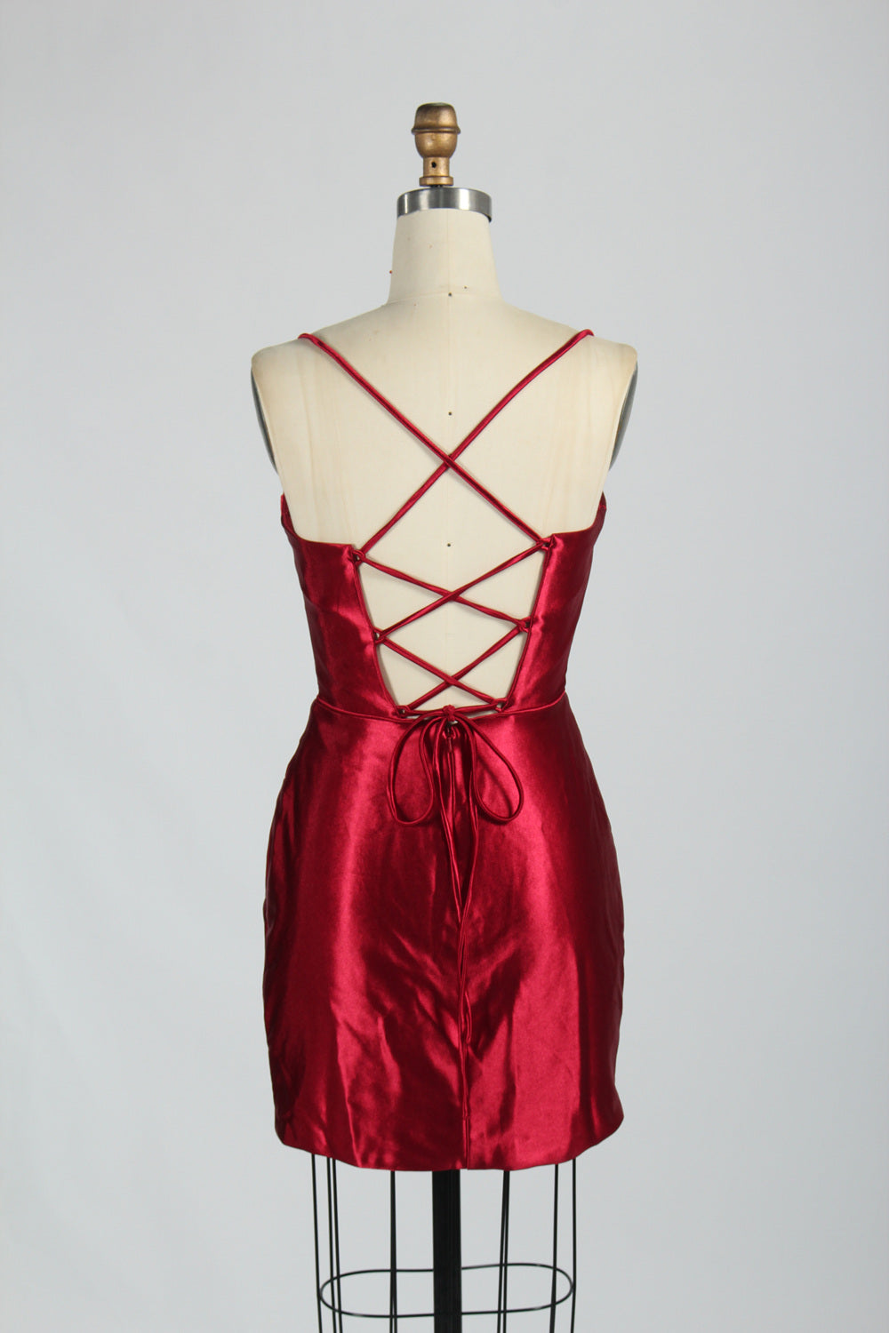 Supplier Satin Strappy Back Cocktail Dress 32687S