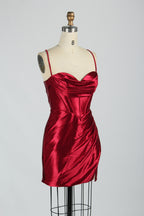 Supplier Satin Strappy Back Cocktail Dress 32687S