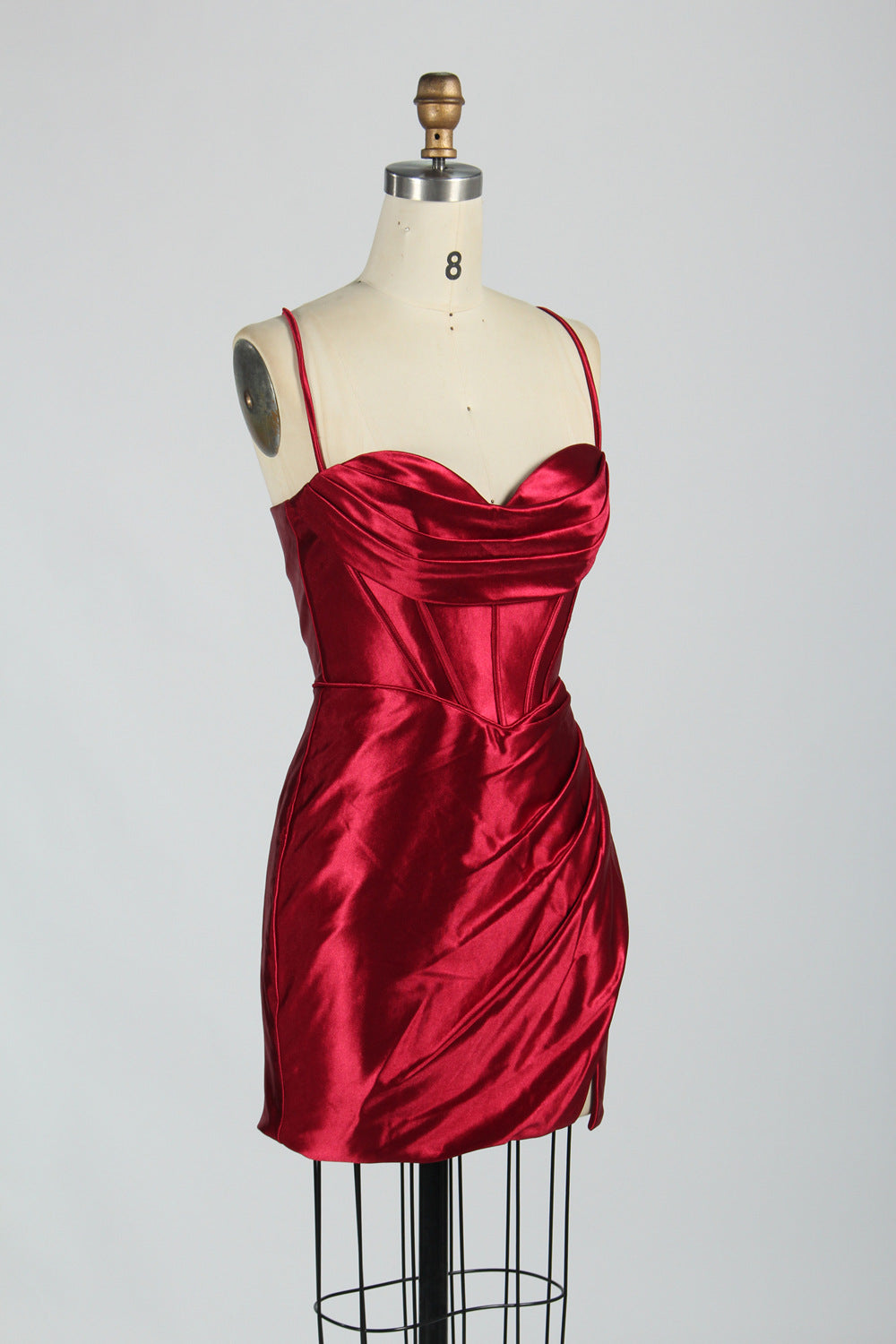 Supplier Satin Strappy Back Cocktail Dress 32687S