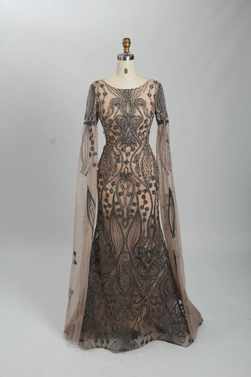 Luxury Beaded Long Sleeve Mother of the Bride Dress MK116