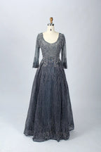 Sophisticated A-Line Mother of the Bride Dress with Long Sleeves MK058